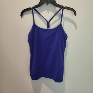 Lululemon Women's Racerback Purple Tank Top with built in shelf bra, size 10